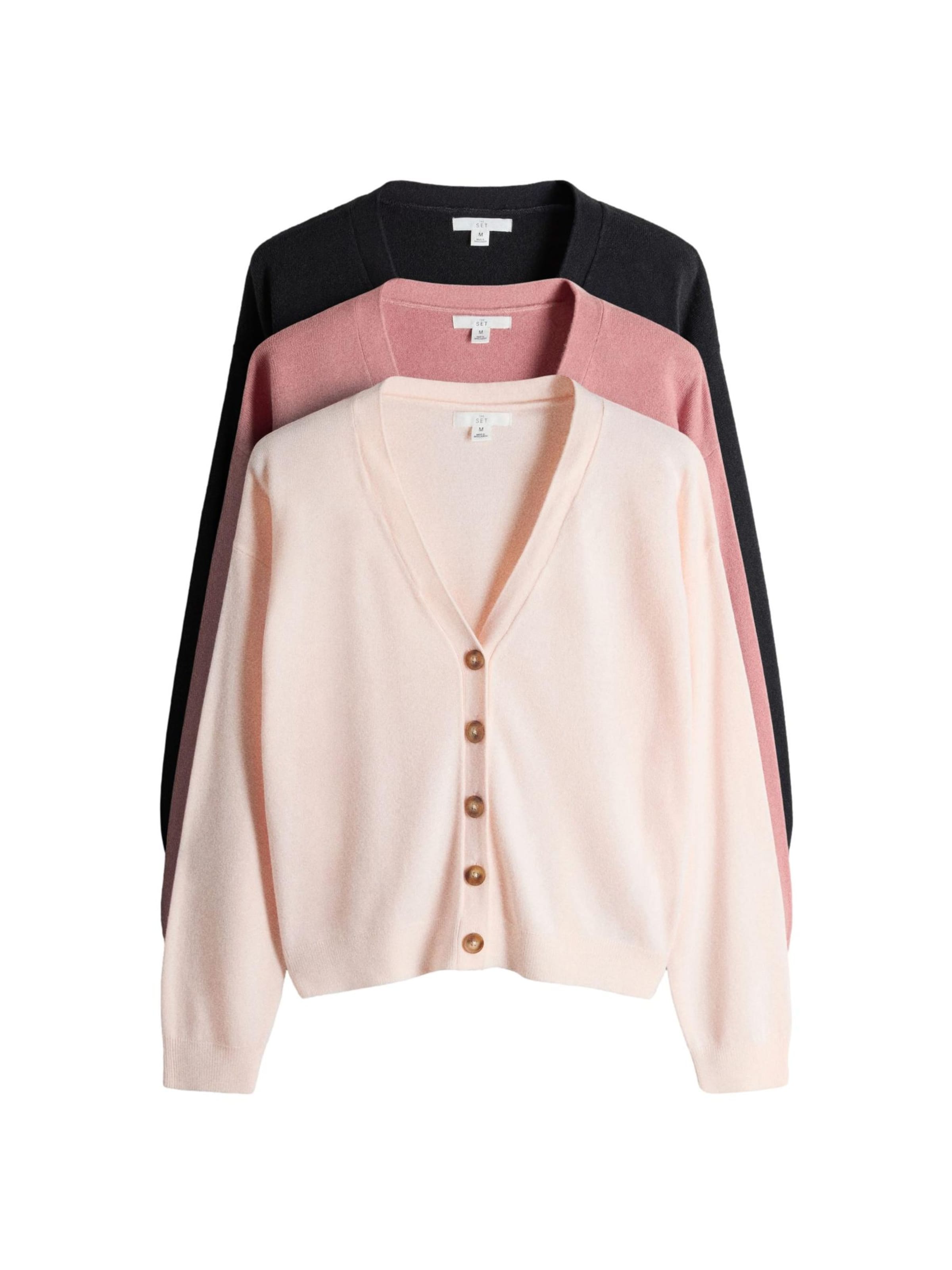 The Set Strickjacke in Pink: Vorderseite