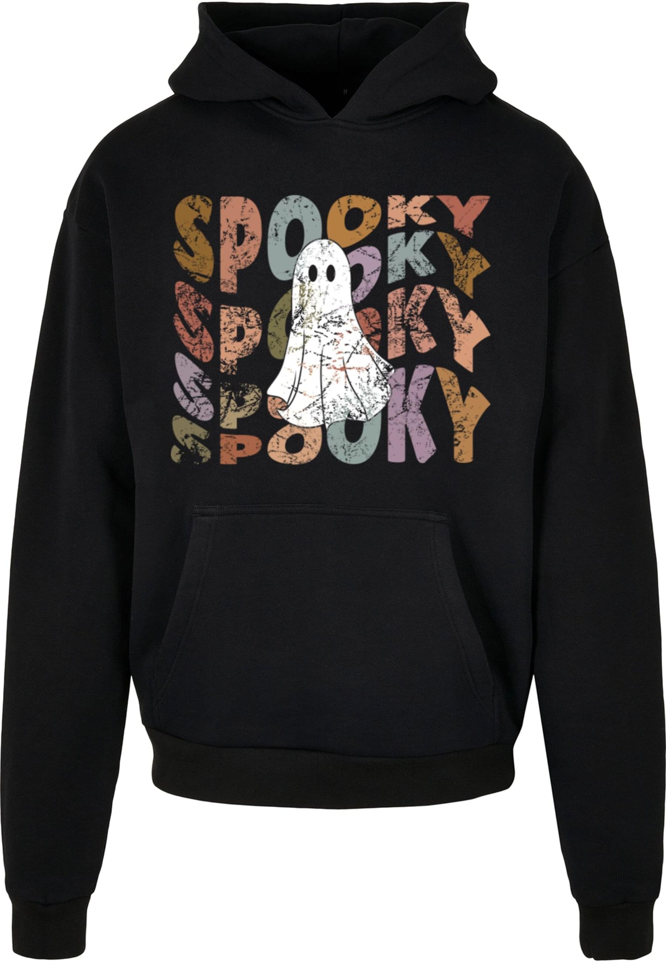 Sweat-shirt 'Halloween - Spooky Ghost' Merchcode en noir : devant