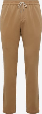 Boggi Milano Pleat-Front Pants in Brown: front