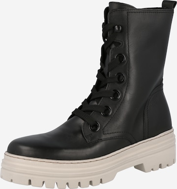 GABOR Lace-Up Ankle Boots in Black: front