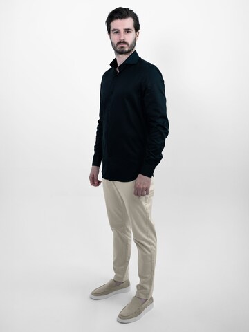 Vercate Slim Fit Businesshemd 'No. 2' in Schwarz