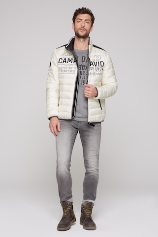 CAMP DAVID Leichte Steppjacke mit Logo Prints und Tapes in Grau