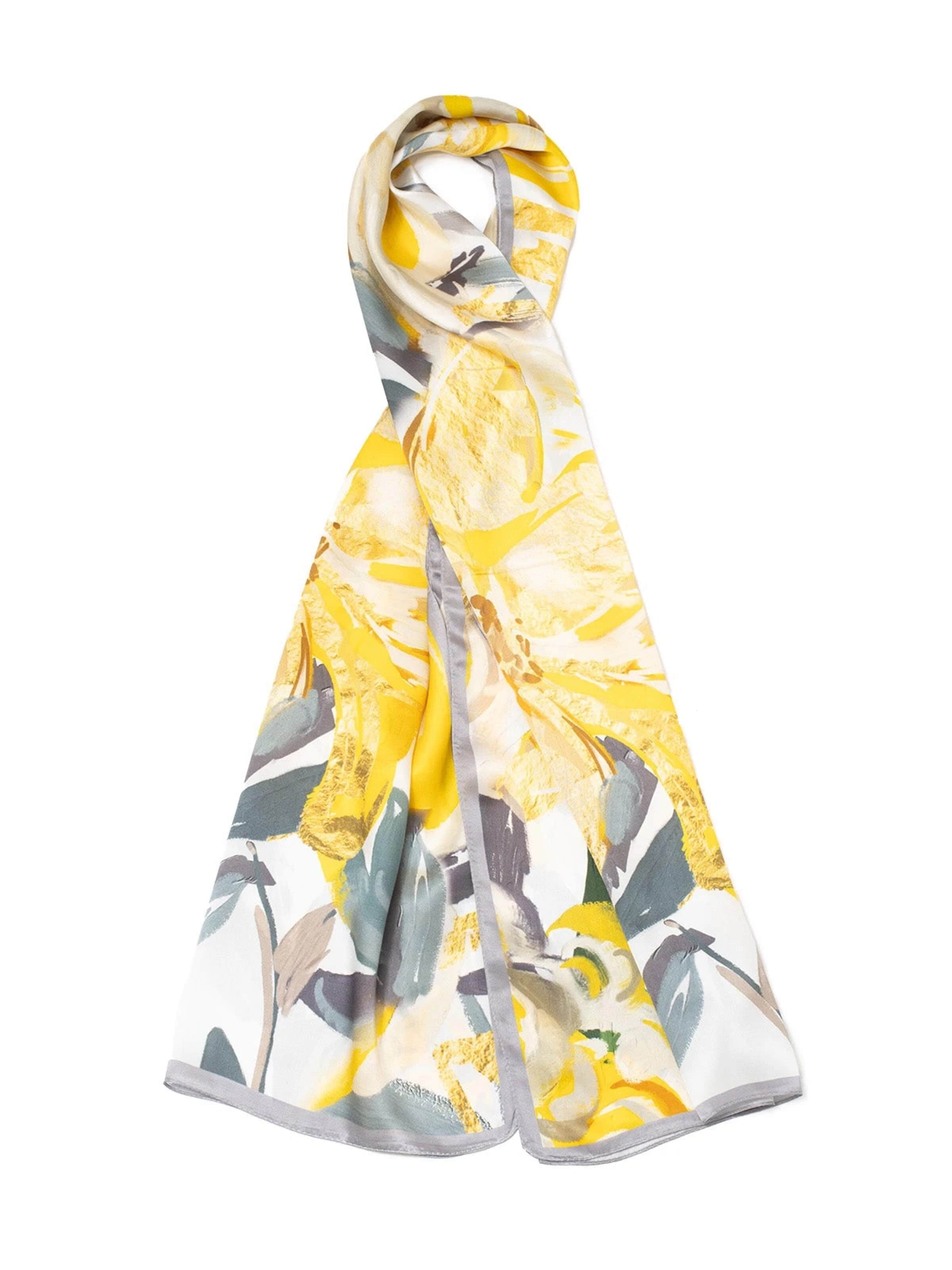 MayTree - Chal 'Seidenschal Sonnenschein' en naranja: frente