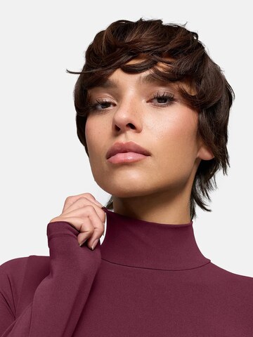 cfab Shaping bodysuit 'Clean Longsleeve Turtleneck Sculpting Bodysuit with Slip' in Red