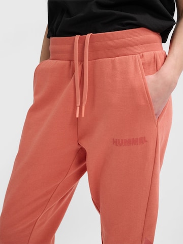 Hummel Tapered Workout Pants in Orange