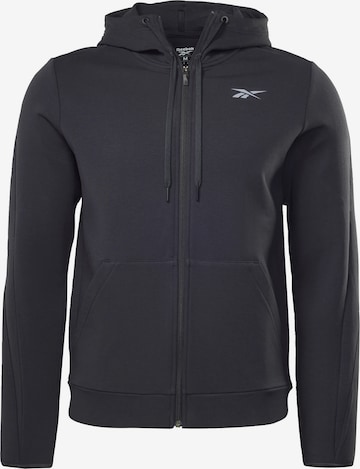 Reebok Sports sweat jacket in Black: front