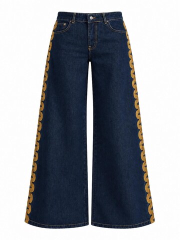 IT'S BASIC - Pierna ancha Vaquero 'ETHNIC ELEPHANT LEG MID RISE  JEANS' en azul