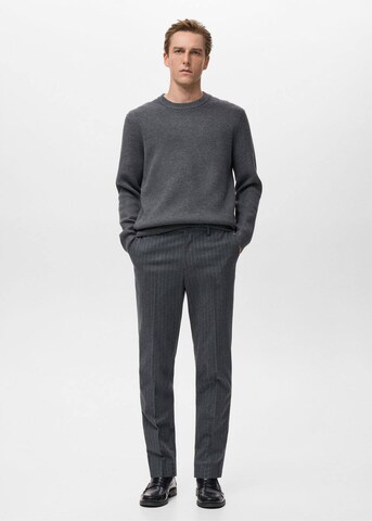 MANGO MAN Slim fit Pleated Pants 'Brest' in Grey