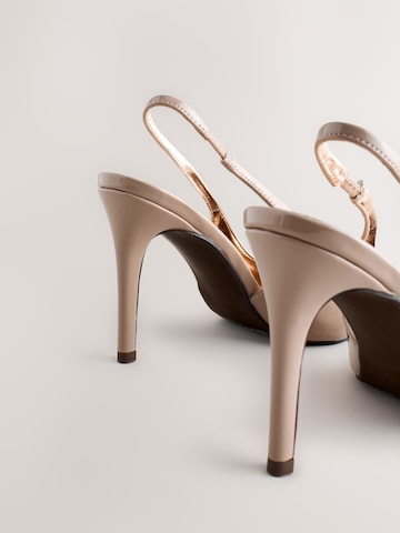 Next Лодочки с открытой пяткой в Бежевый