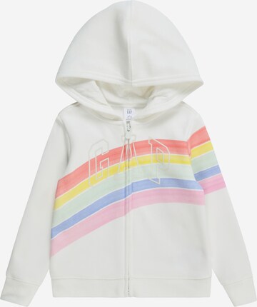 GAP Zip-Up Hoodie in White: front