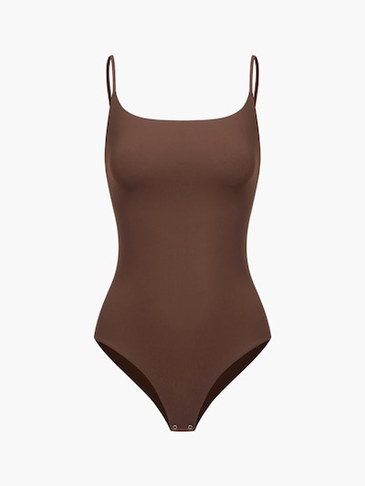 cfab (formerly creamy fabrics) Shapingbody 'Cami Bodysuit mit String' in XS in de kleur Bruin, Productweergave
