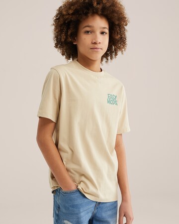 T-Shirt WE Fashion en beige