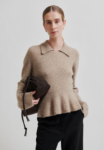 SECOND FEMALE Pullover 'Selana' in Beige: Vorderseite