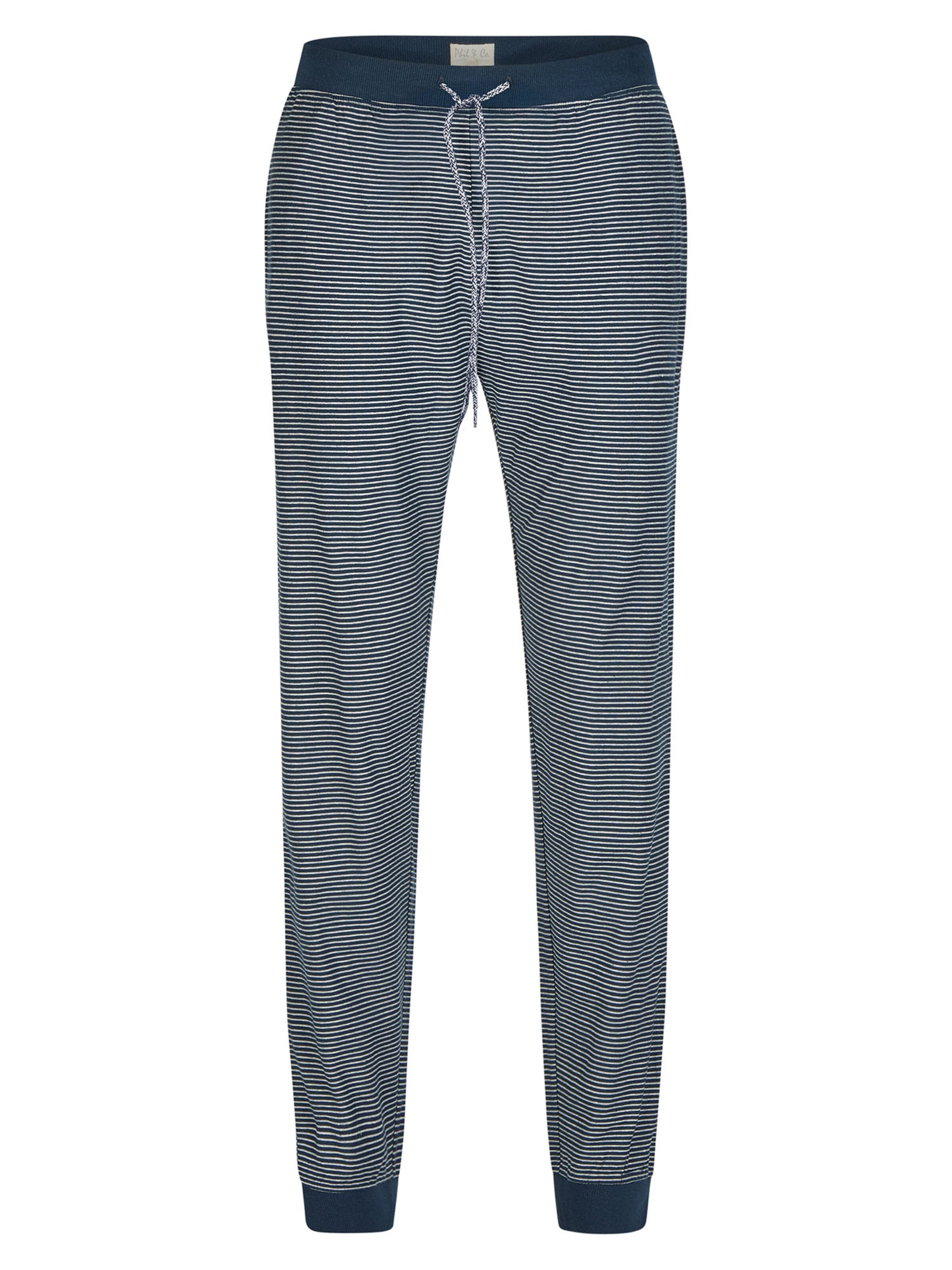 Phil & Co. Berlin Pajamas long 'Henley' in Blue