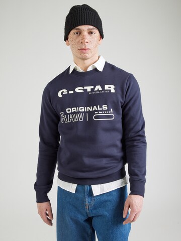 G-STAR Mikina – modrá: přední strana