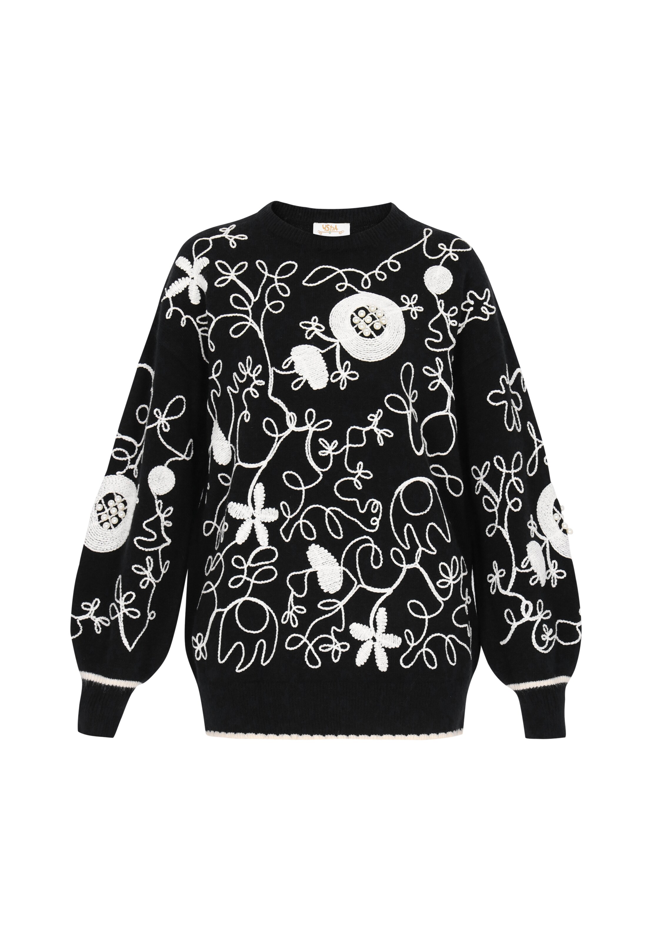 Pulover de la usha FESTIVAL pe negru: față