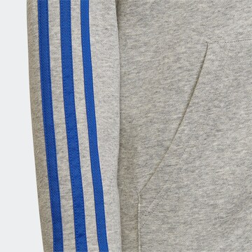 ADIDAS SPORTSWEAR Athletic Zip-Up Hoodie 'Essentials 3-Stripes' in Grey