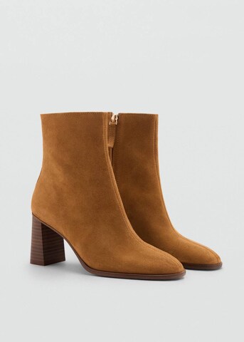 MANGO Ankle Boots 'Tope' in Braun