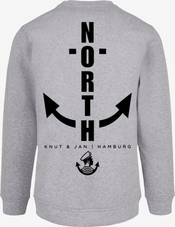 F4NT4STIC Sweatshirt 'North Anchor Knut & Jan Hamburg' in Grey