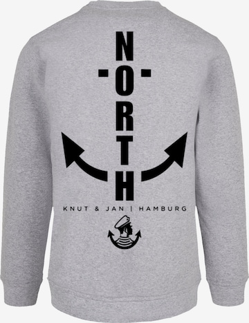 F4NT4STIC Sweatshirt 'North Anchor Knut & Jan Hamburg' in Grau