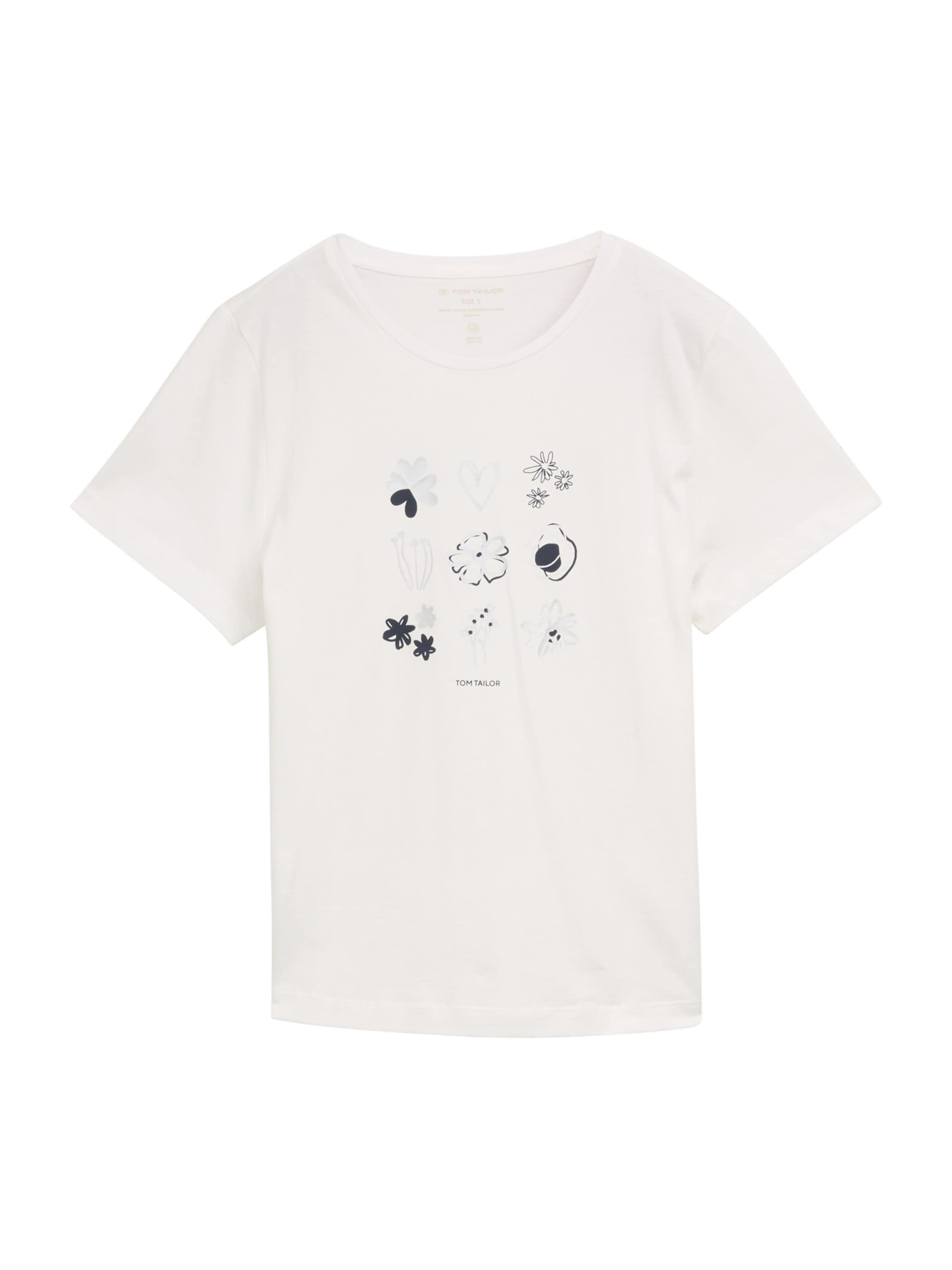 Tricou de la TOM TAILOR pe alb: față