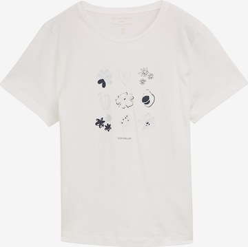 TOM TAILOR Тениска в бяло: отпред