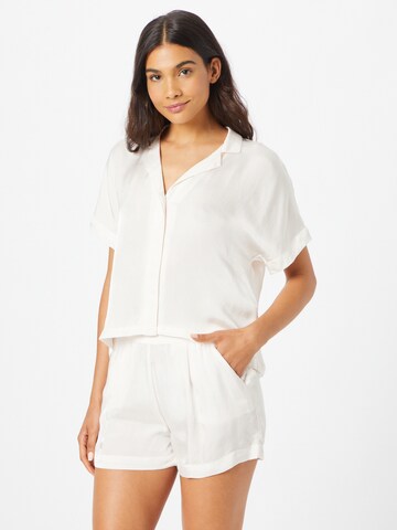ETAM - Camisa de pijama 'PALMA' em branco: frente