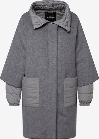 Ulla Popken Winter Jacket in Grey: front