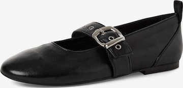 Tamaris Ballerinasko med rem i sort: forside