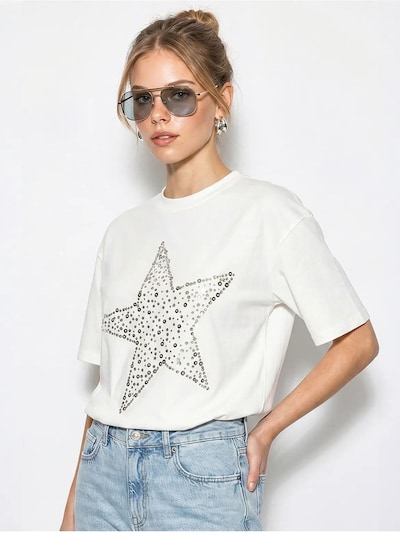 Bianco Lucci T-shirt 'T-Shirts' en S-L en blanc cassé, Vue avec produit