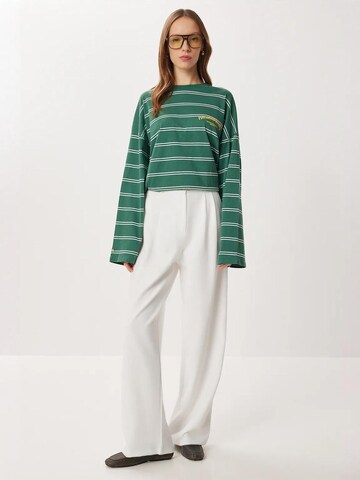 Happiness İstanbul Wide leg Pleat-Front Pants in White