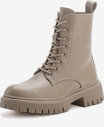 Elara Snørestøvletter i beige: forside