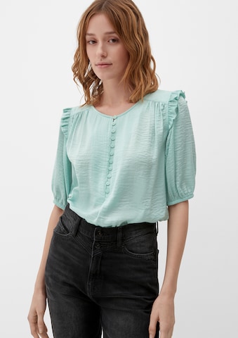 QS Blouse in Blauw: voorkant