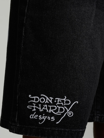 Ed Hardy Loosefit Τζιν 'Skull Rose' σε μαύρο