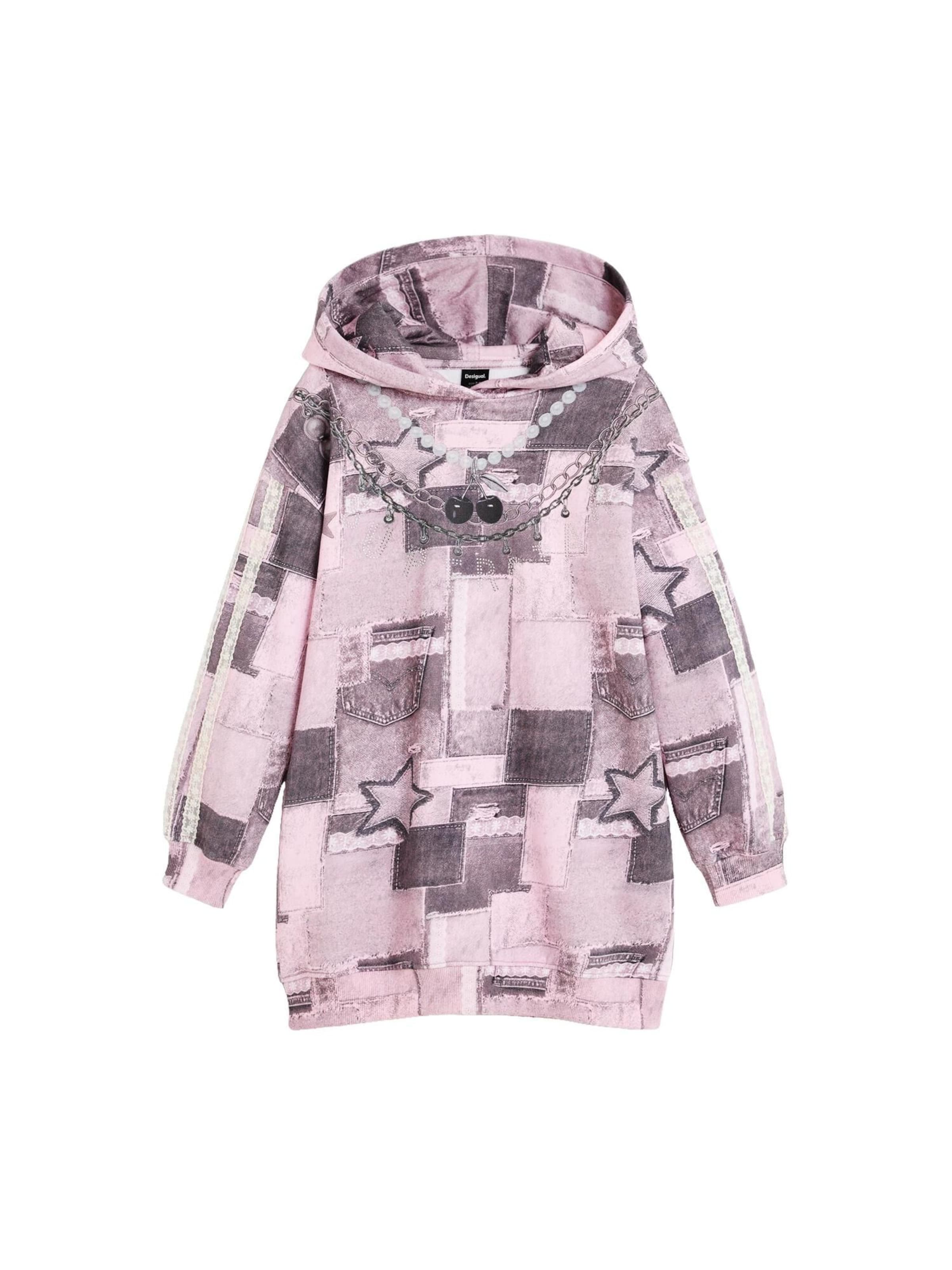 Desigual Sweatshirt 'Star' i rosa: framsida