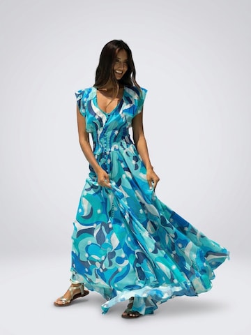Miss June Dress 'Robe Longue Scarlett' in Blue