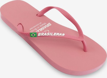 Infradito 'Classic W SS19' di Brasileras in rosa: frontale