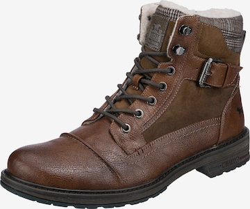 MUSTANG Lace-Up Boots in Brown: front