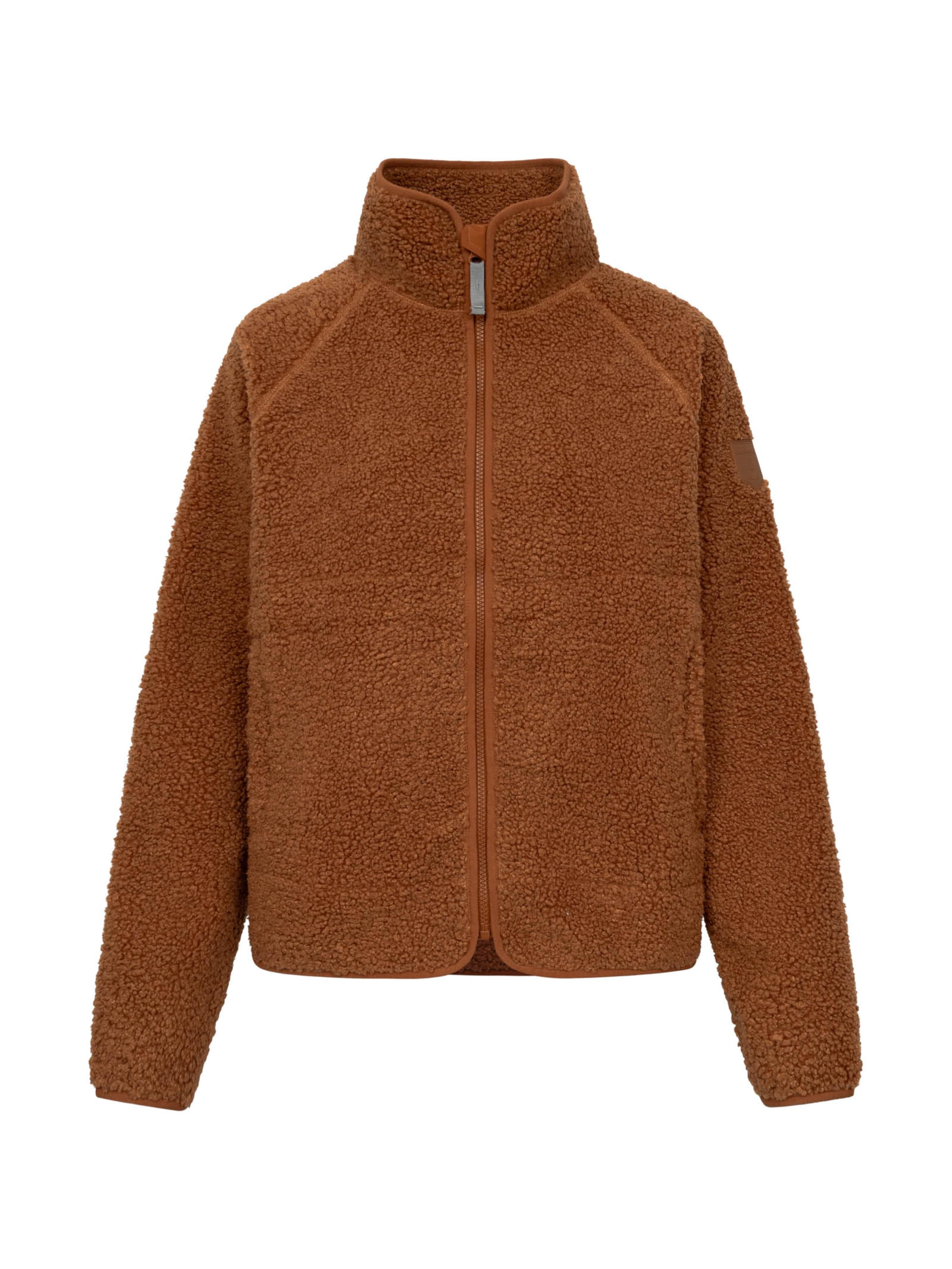Derbe Fleecejacke 'Kuschelby' in Braun: Vorderseite
