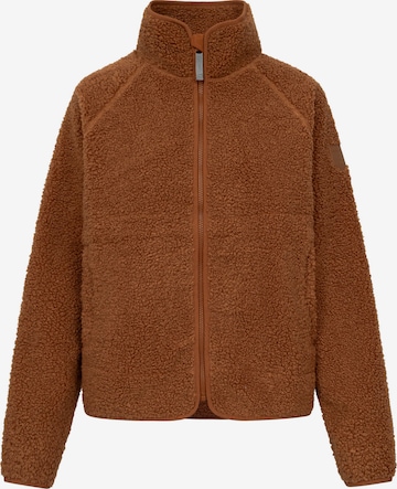 Derbe Fleecejacke 'Kuschelby' in Braun: Vorderseite