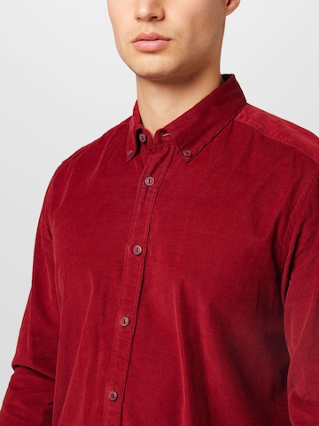 Only & Sons - Regular Fit Camisa 'DAY' em vermelho