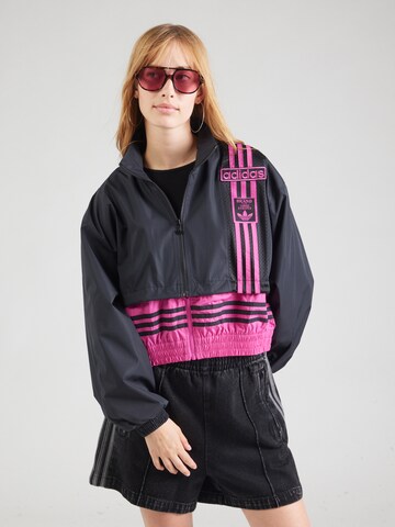 ADIDAS ORIGINALS Кофта на молнии в Черный: спереди