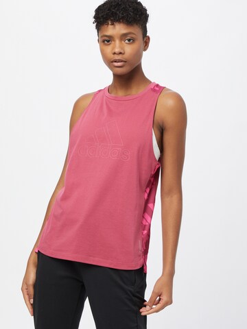 ADIDAS SPORTSWEAR Skinny Sporttop in Roze: voorkant