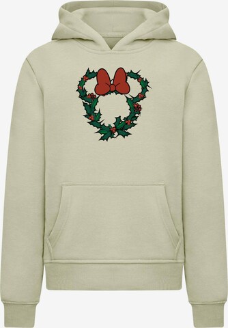 ABSOLUTE CULT Sweatshirt 'Minnie Mouse - Xmas Wreath' in Green: front