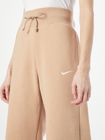 NIKE Wide leg Παντελόνι 'Phoenix Fleece' σε ροζ