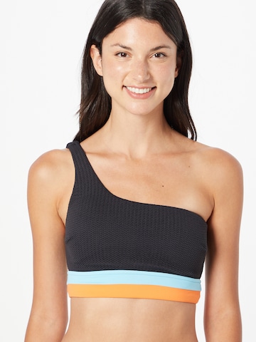 Seafolly - Soutien Bustier Top de biquíni em preto: frente