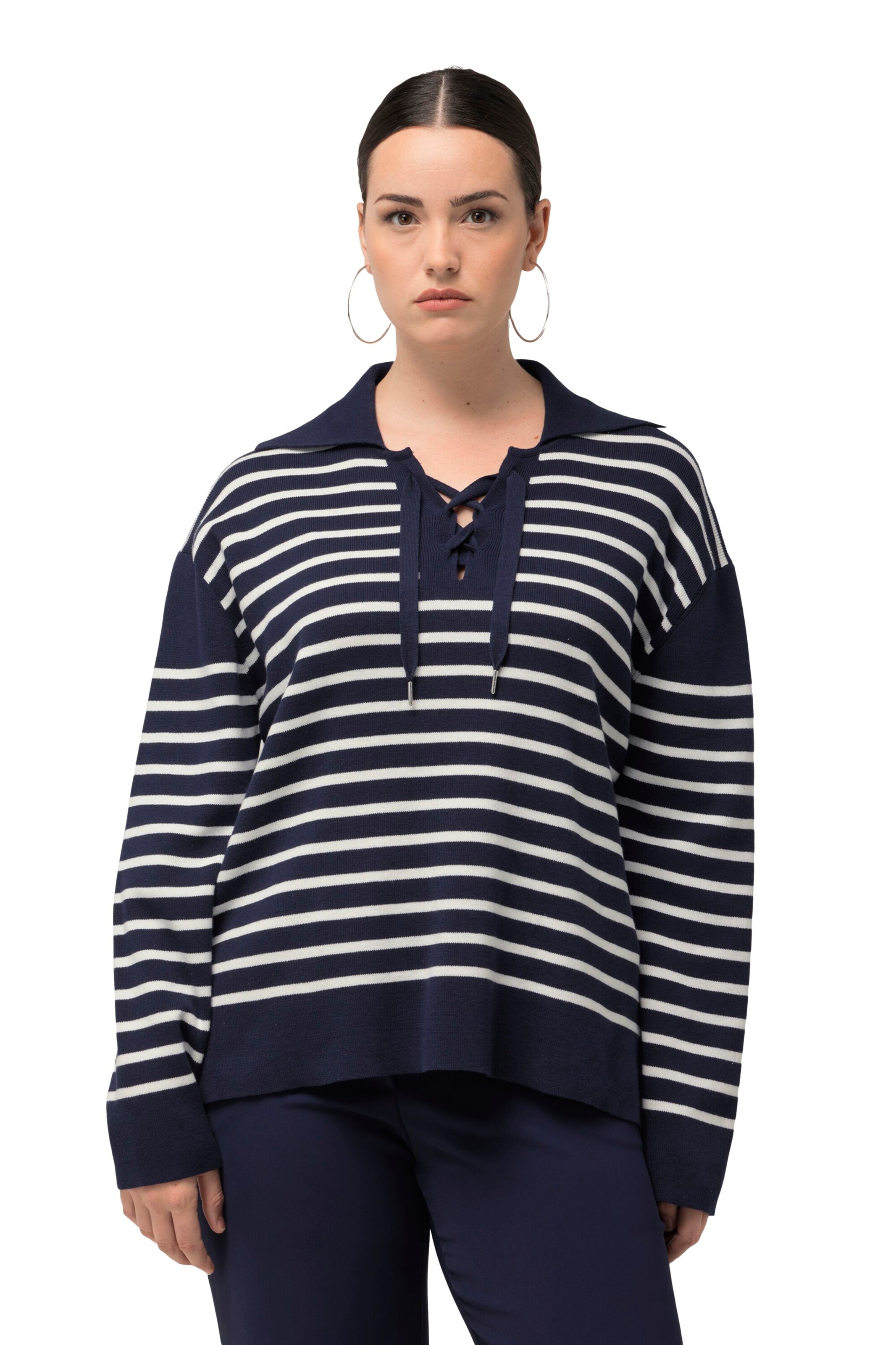 Ulla Popken Trui in Blauw: voorkant