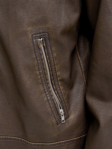 JACK & JONES Φθινοπωρινό και ανοιξιάτικο μπουφάν σε καφέ
