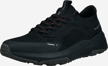 Sneaker bassa di bugatti in nero: frontale