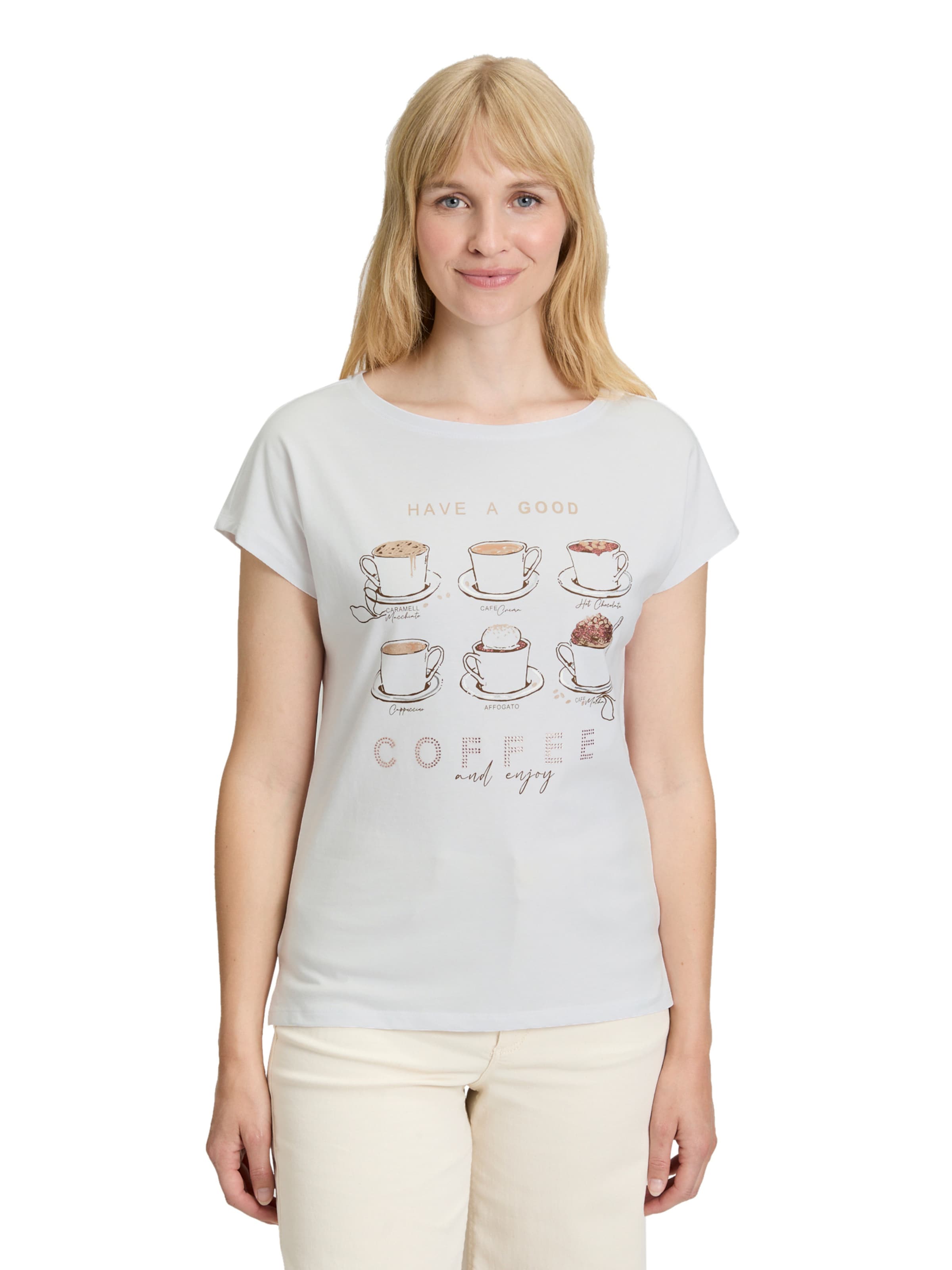 T-shirt Betty Barclay en blanc : devant